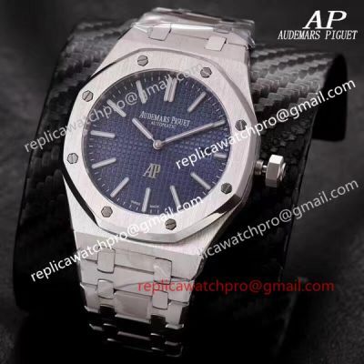 Fake Audemars Piguet Royal Oak Jumbo SS AP Blue Face 41mm Wristwatch